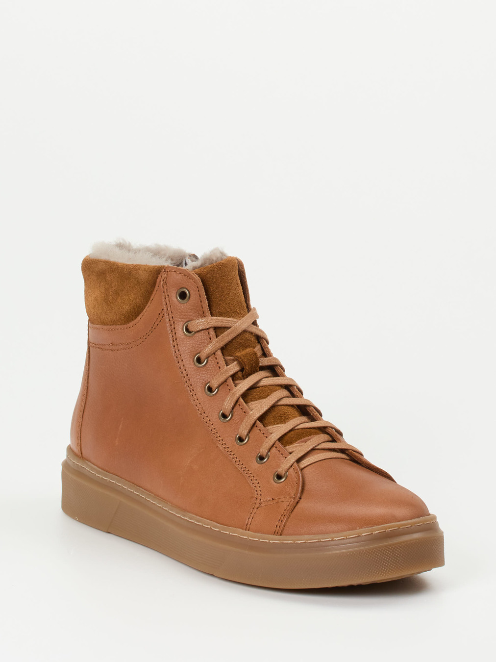 Ralph Harrison Country – High-Top Sneaker aus Fettleder Cognac