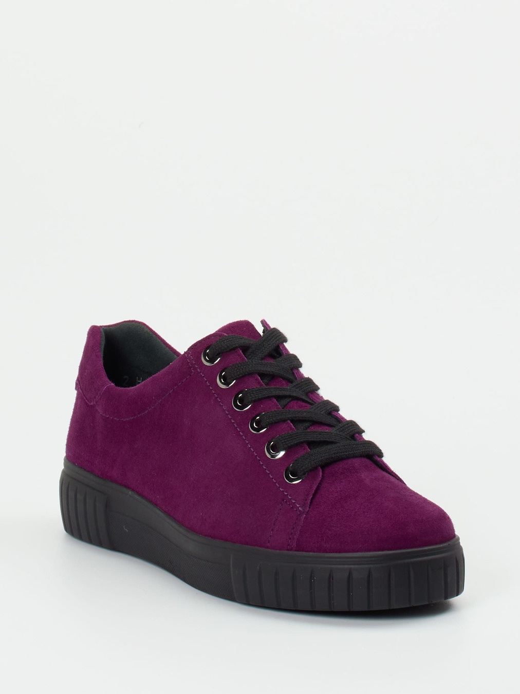 Semler – Low-Top Sneaker aus Veloursleder pflaume