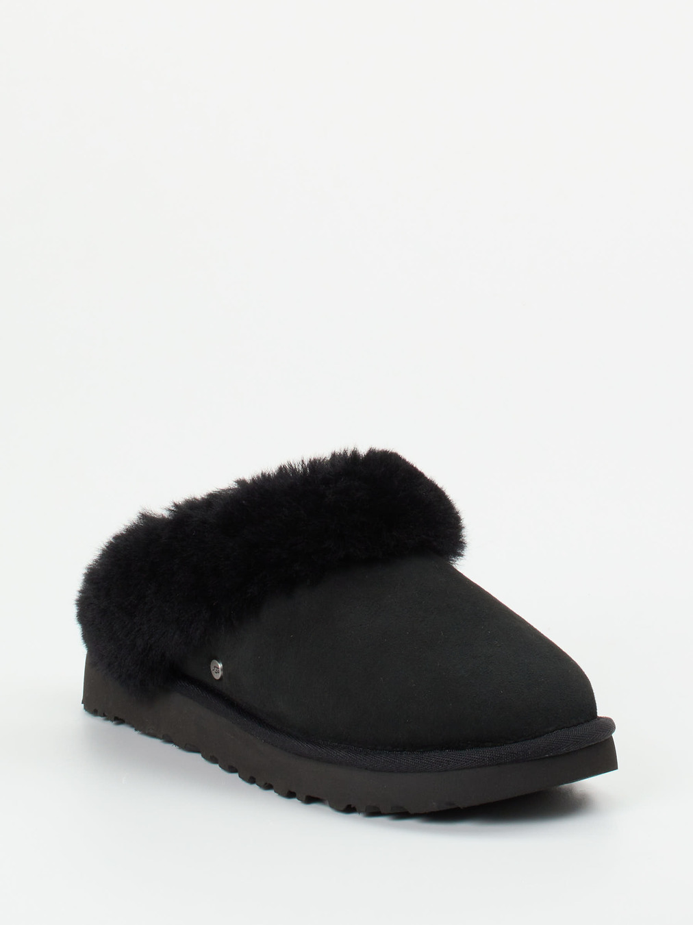 UGG – Lammfell-Pantoletten aus Veloursleder schwarz