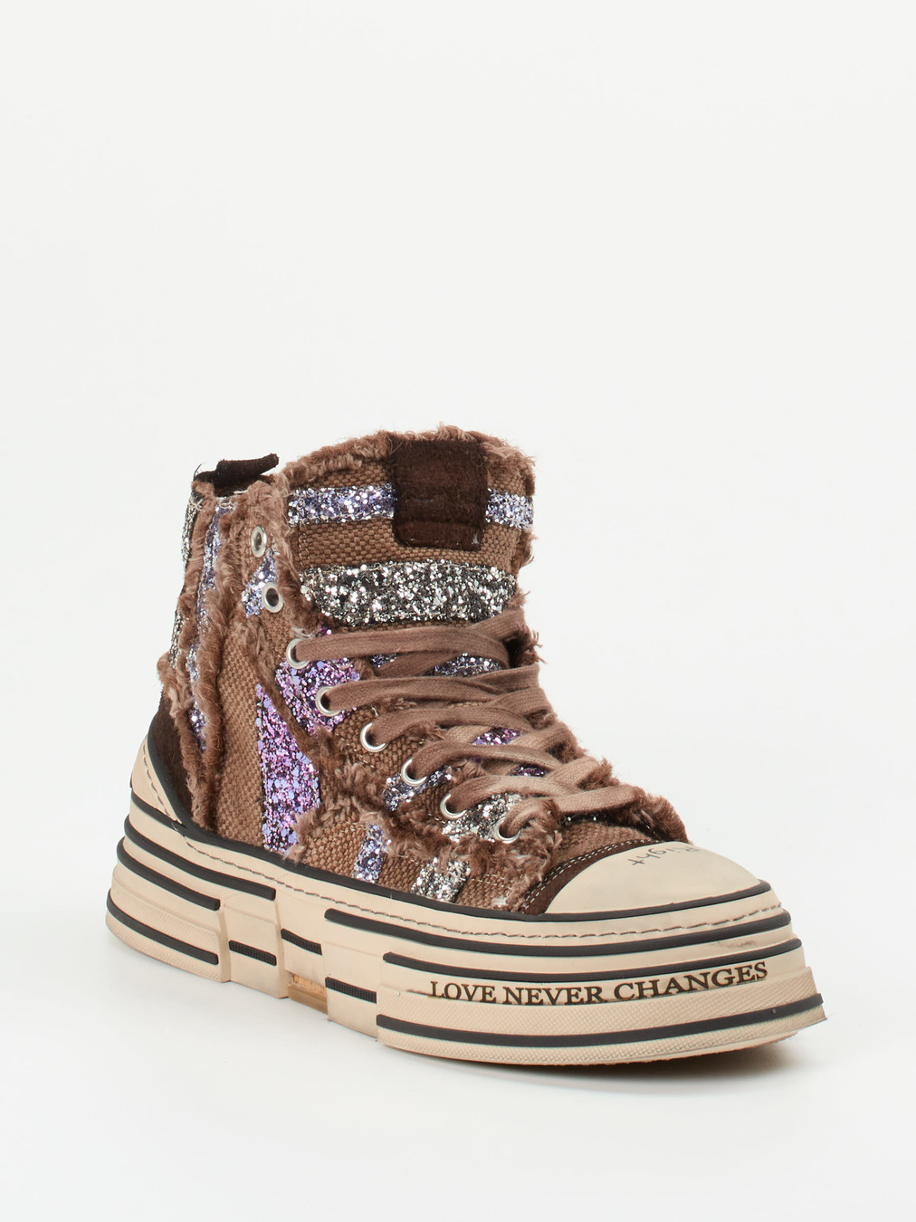 Rebecca White – High-Top Sneaker aus Textil mit Glitzer