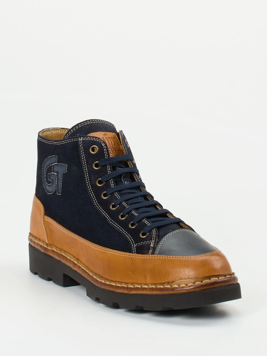 Galizio Torresi – Schnürboots aus Veloursleder Dunkelblau