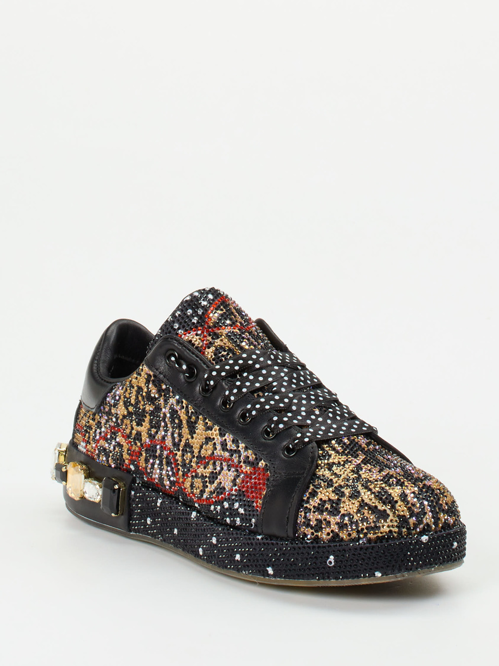 Rise – Sneaker aus Metallicleder mit Animalprint
