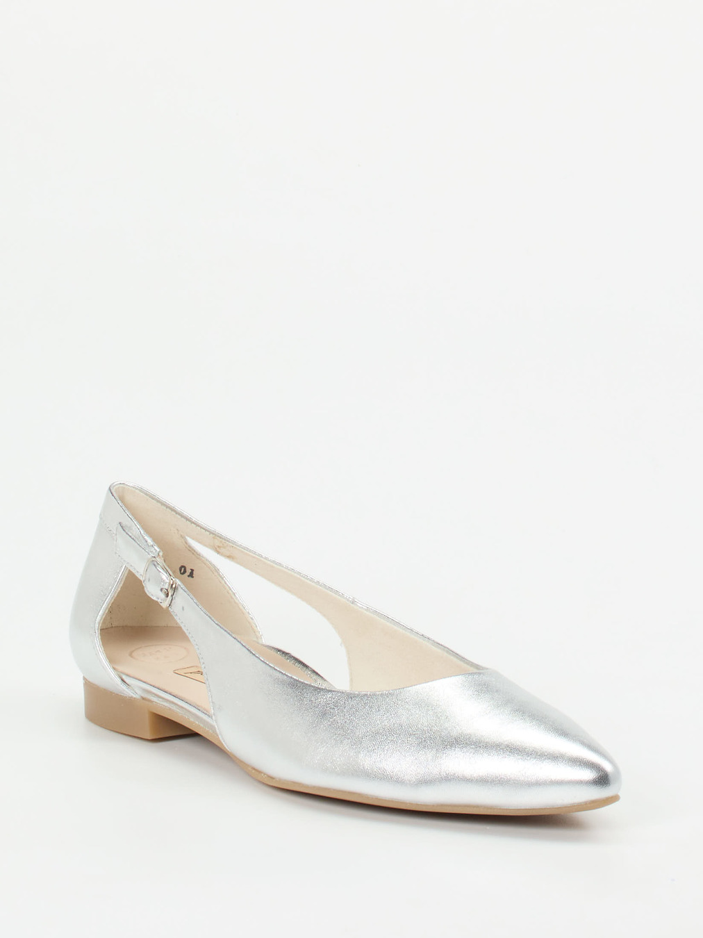 Paul Green – Ballerinas aus Kalbleder silber