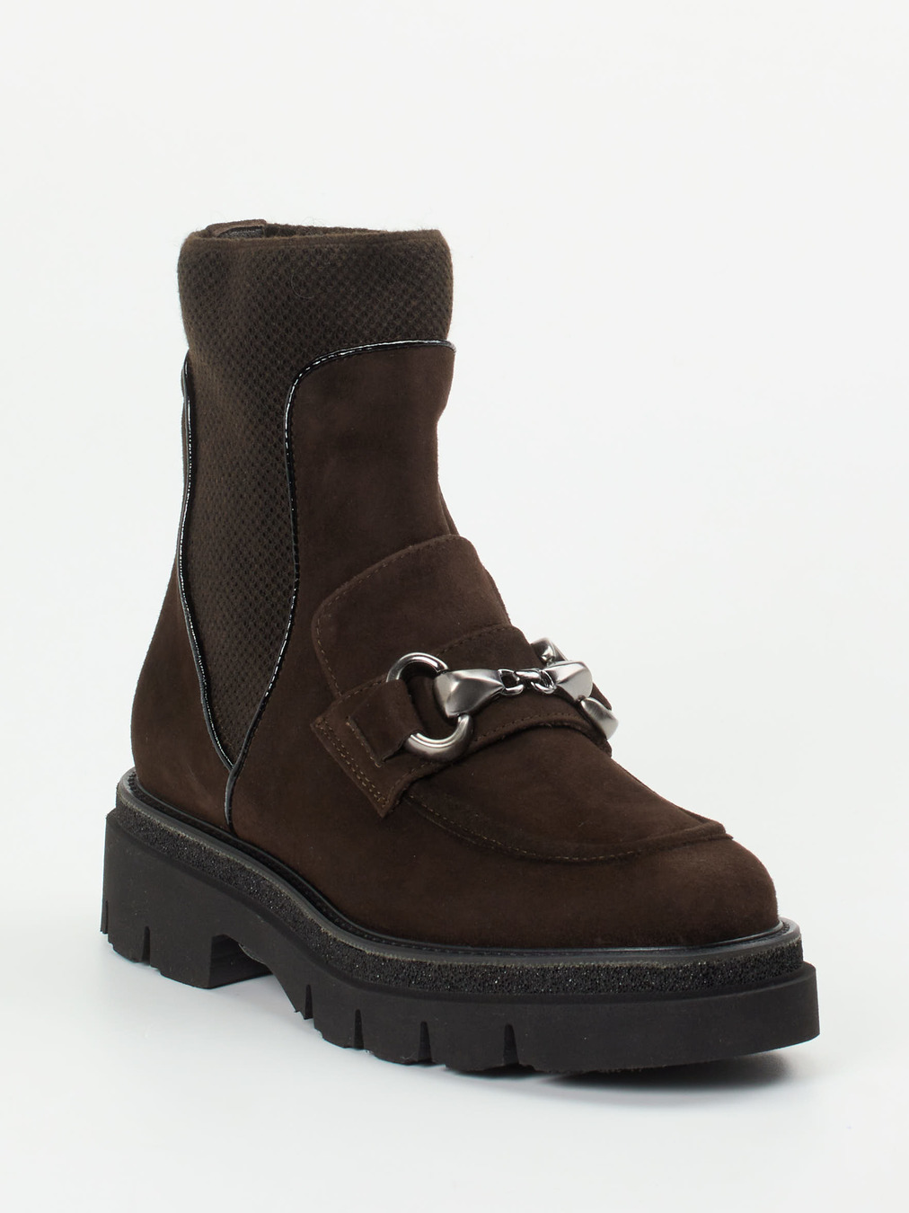 Mannori – Stiefelette aus Veloursleder Dunkelbraun