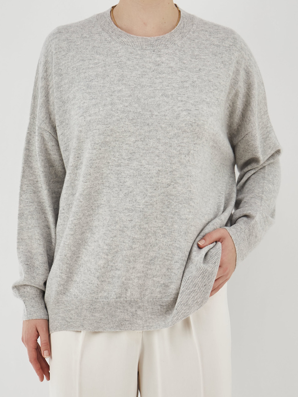 HURRAY – Pullover aus Feinstrick Hellgrau