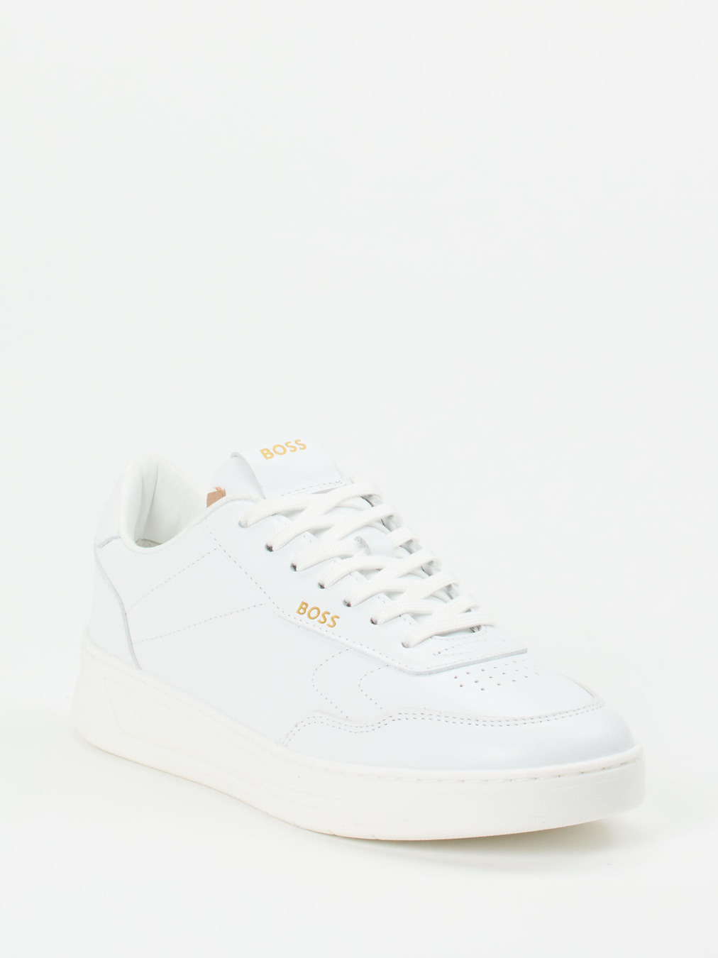 Boss – Sneaker aus Kalbleder in Weiß