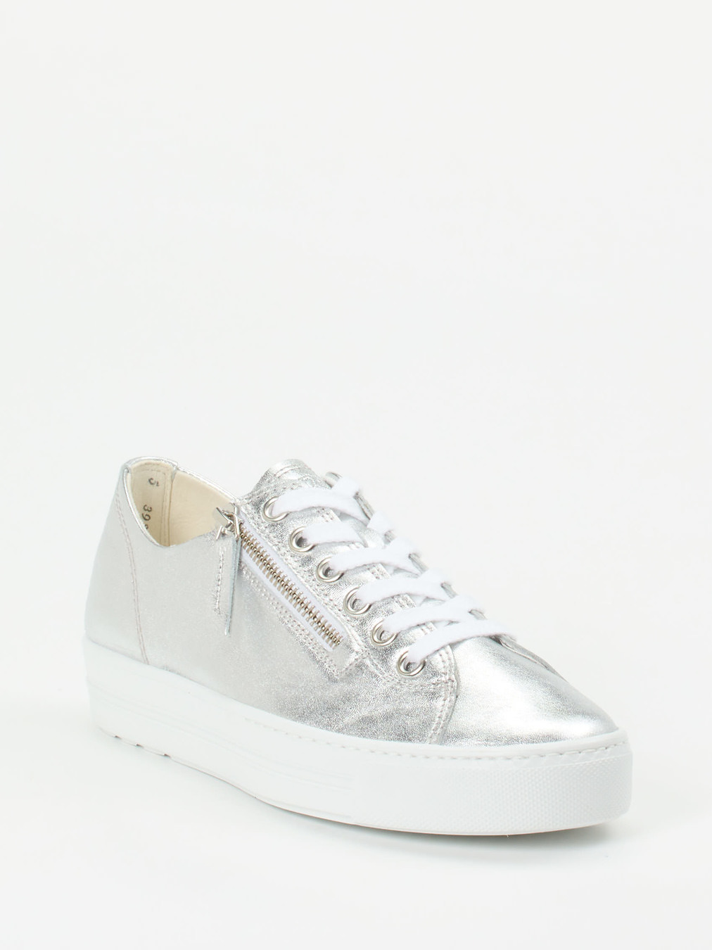 Paul Green – Sneaker aus Metallicleder silber