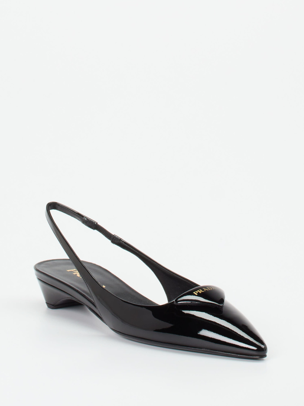 Prada – Slingback-Pumps aus Lackleder Schwarz