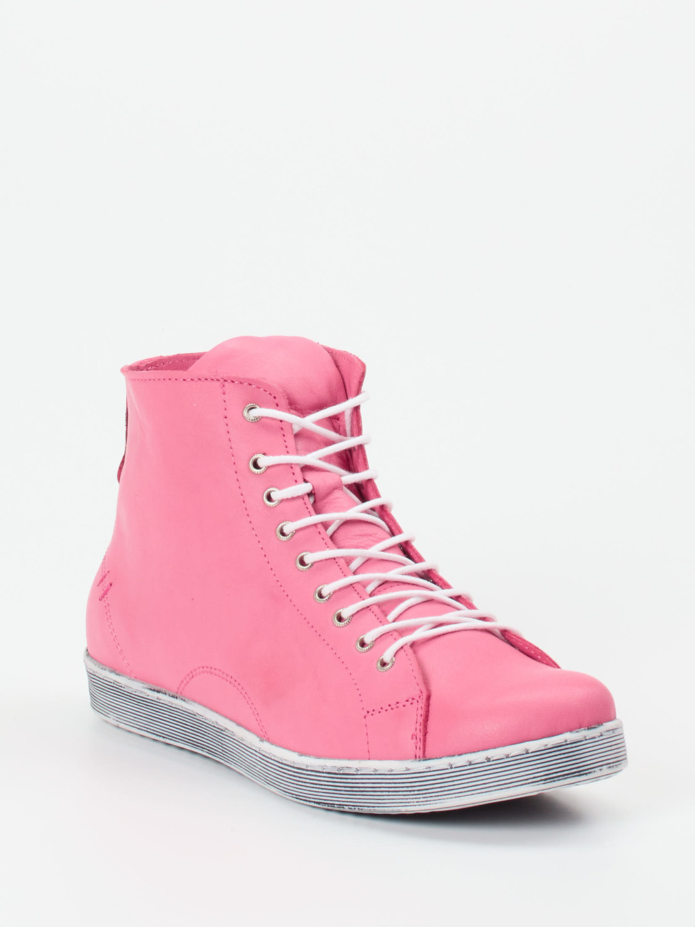 Andrea Conti – High-Top Sneaker aus Kalbleder pink