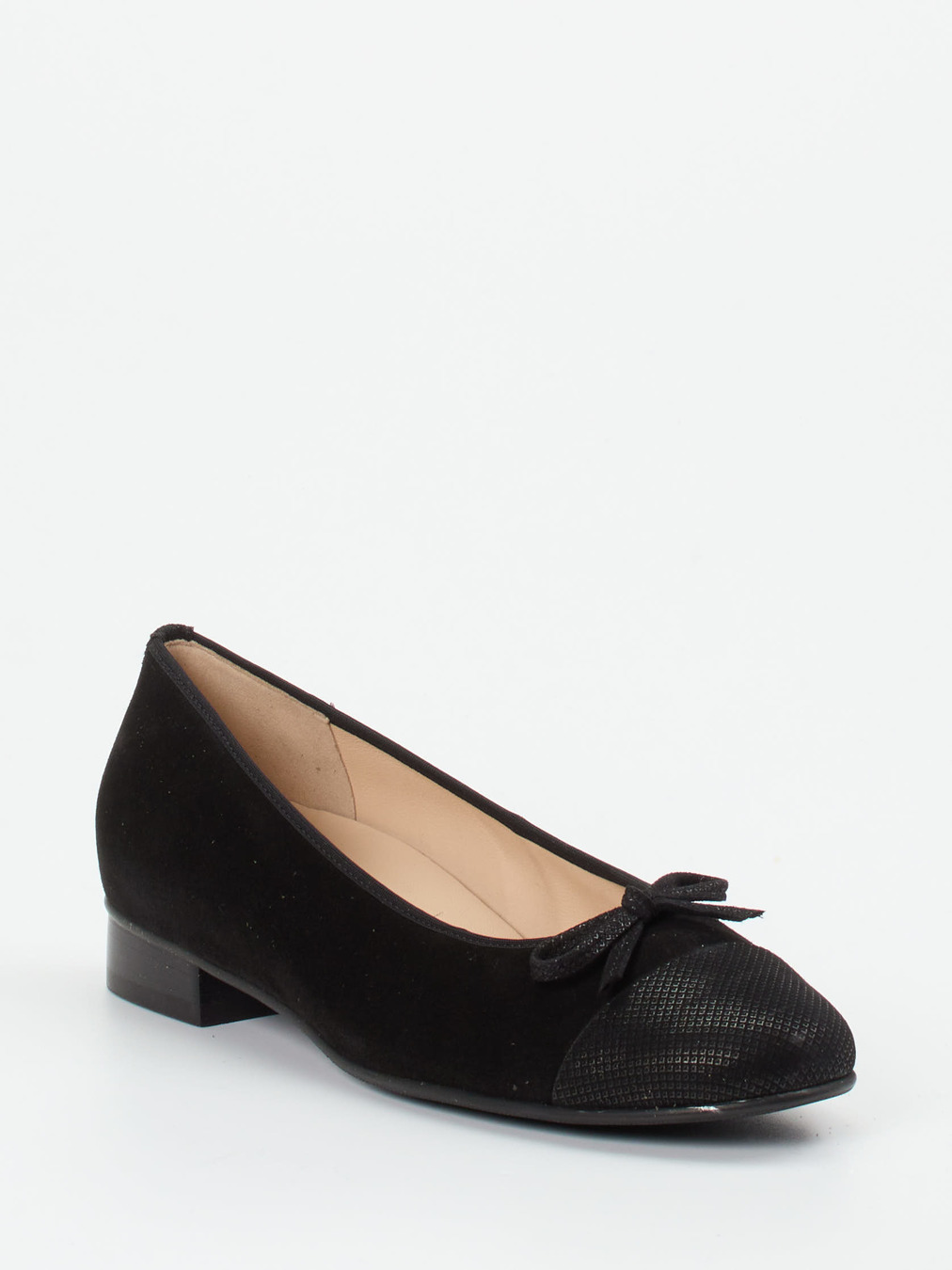 Hassia – Ballerinas aus Veloursleder Schwarz