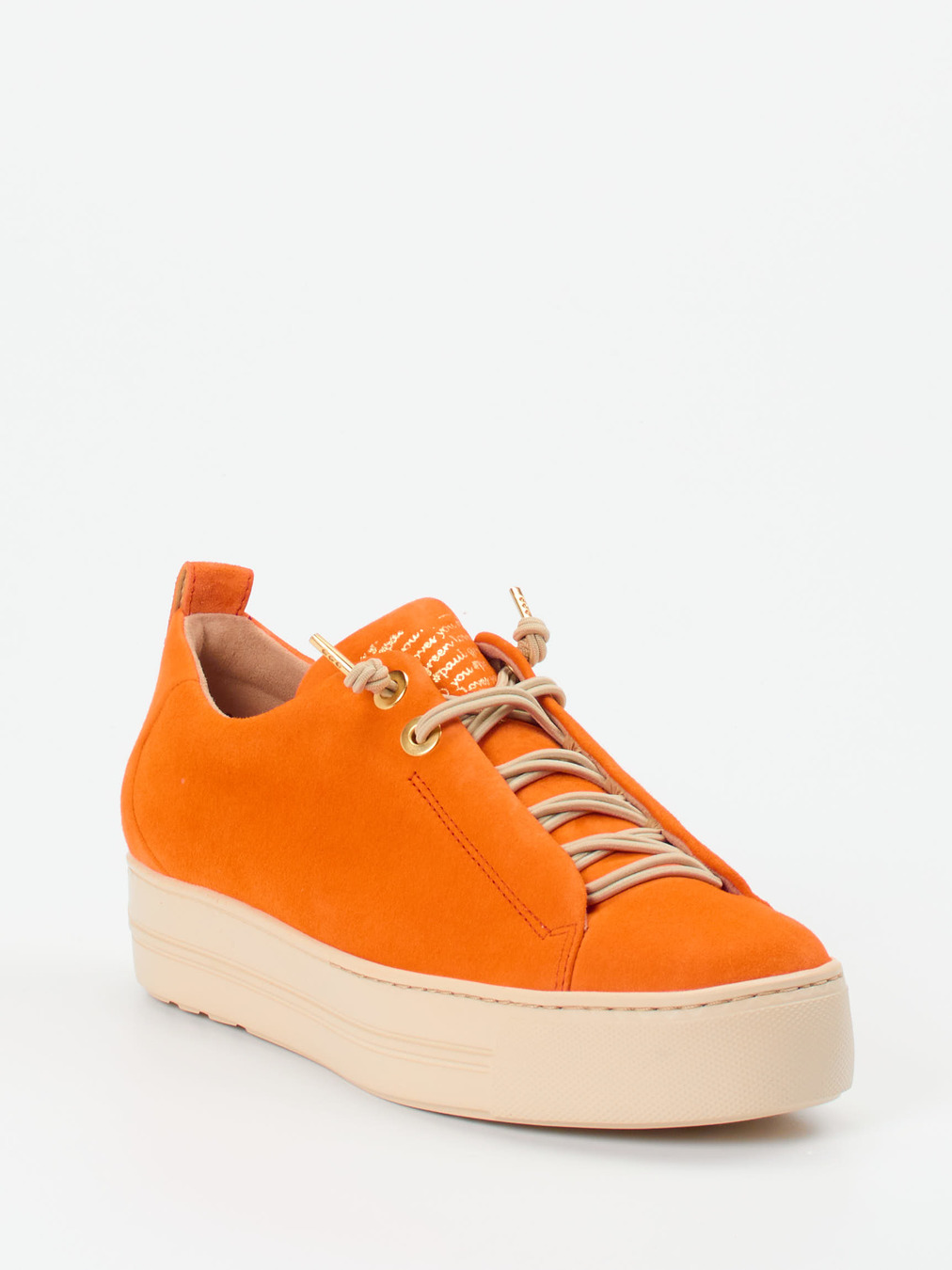 Paul Green – Sneaker aus Veloursleder in Orange