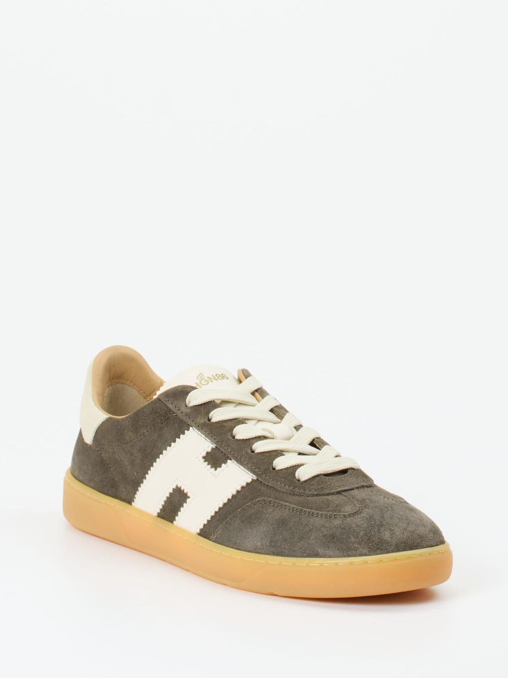 Hogan – Retro-Sneaker aus Veloursleder schlammgrau