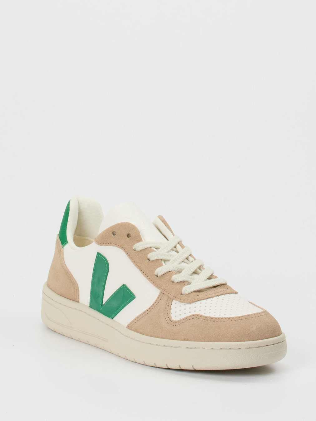 VEJA – Sneaker aus Kalbleder und Wildleder beige