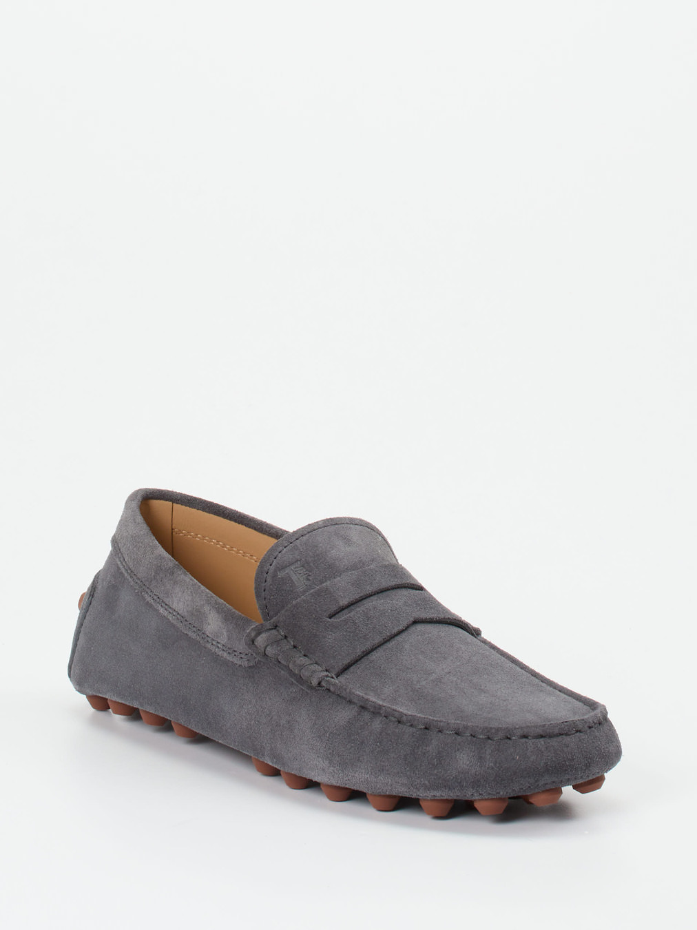 Tod's – Slipper aus Veloursleder in Anthrazitgrau