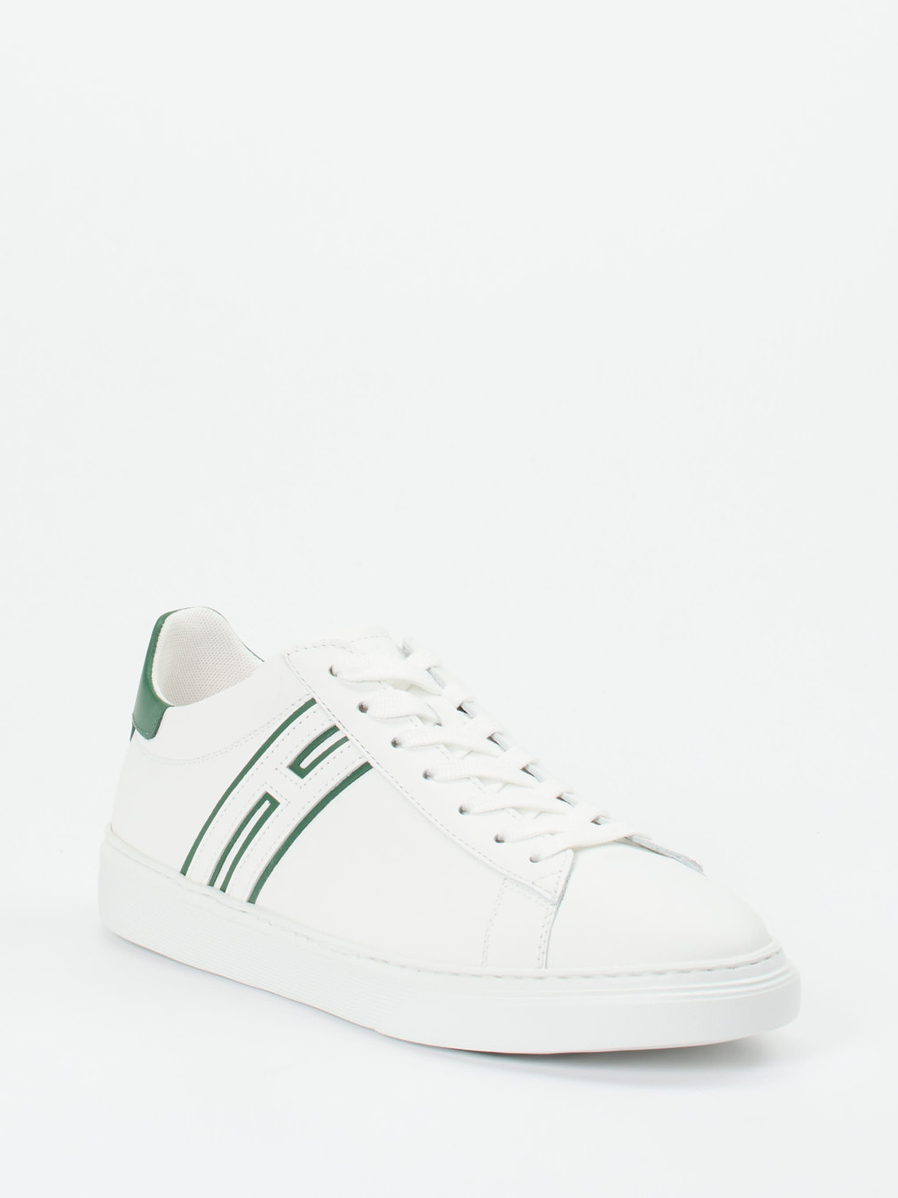 Hogan – Sneaker aus Kalbleder in Weiß mit Grün