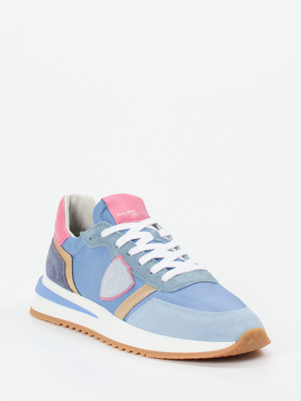 Philippe Model – Retro-Sneaker aus Veloursleder himmelblau