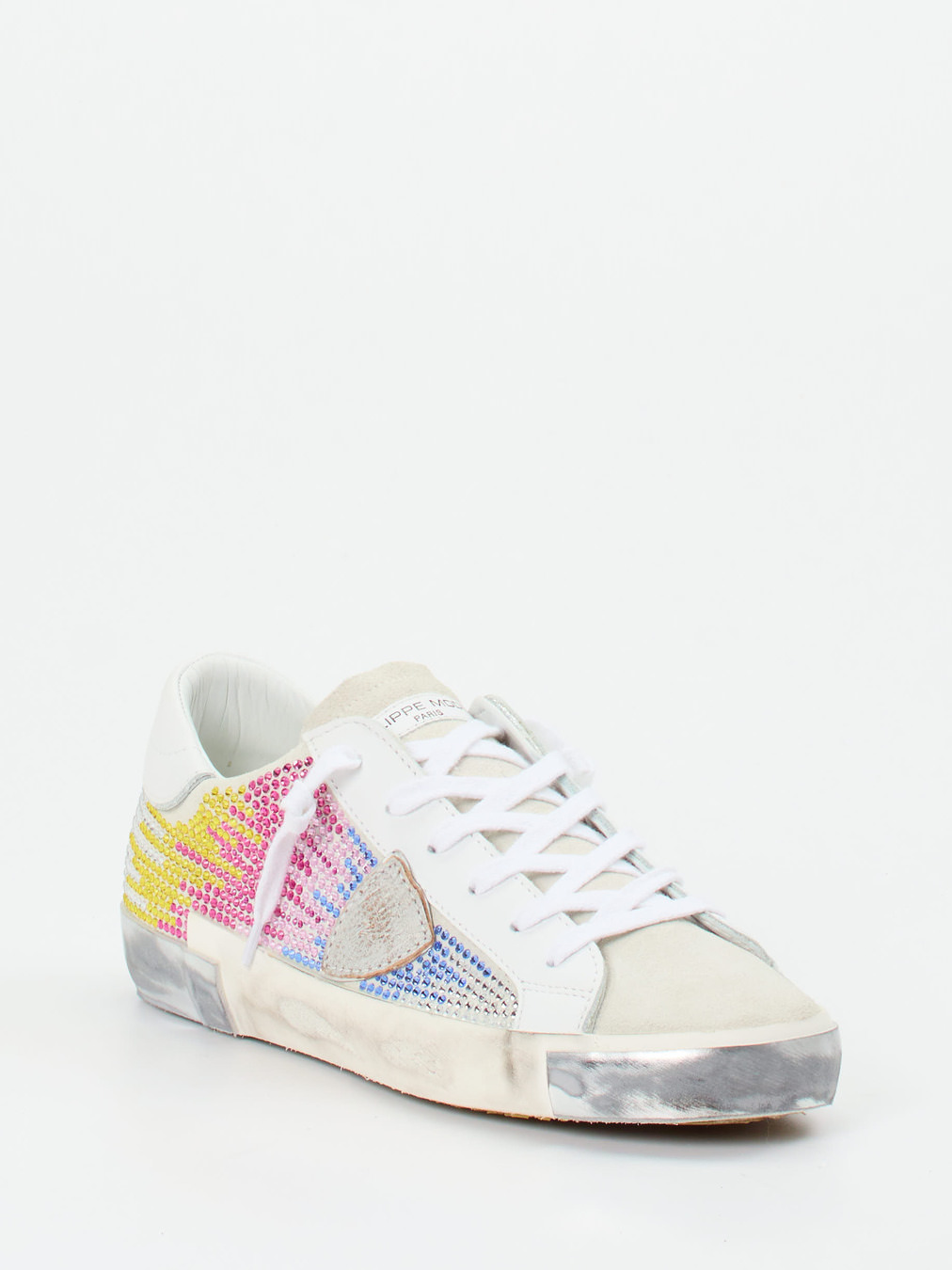 Philippe Model – Sneaker aus Veloursleder mit Strass