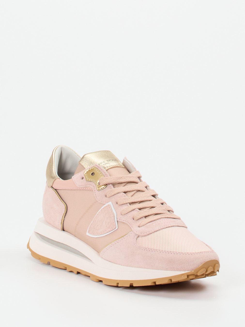 Philippe Model – Sneaker aus Veloursleder in Rosé