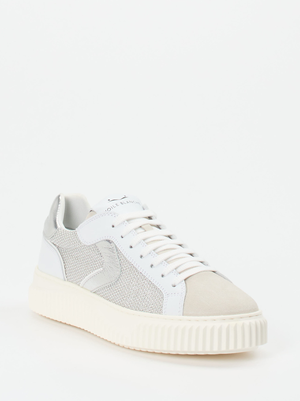 Voile Blanche – Sneaker aus Veloursleder und Mesh Offwhite