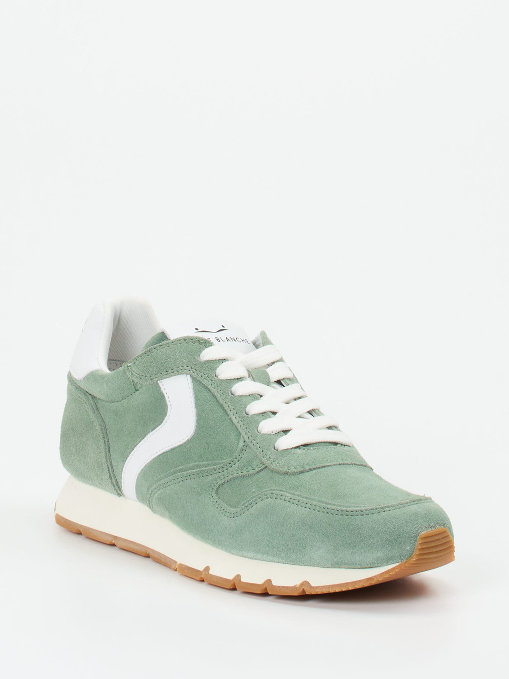 Voile Blanche – Sneaker aus Veloursleder Salbeigrün