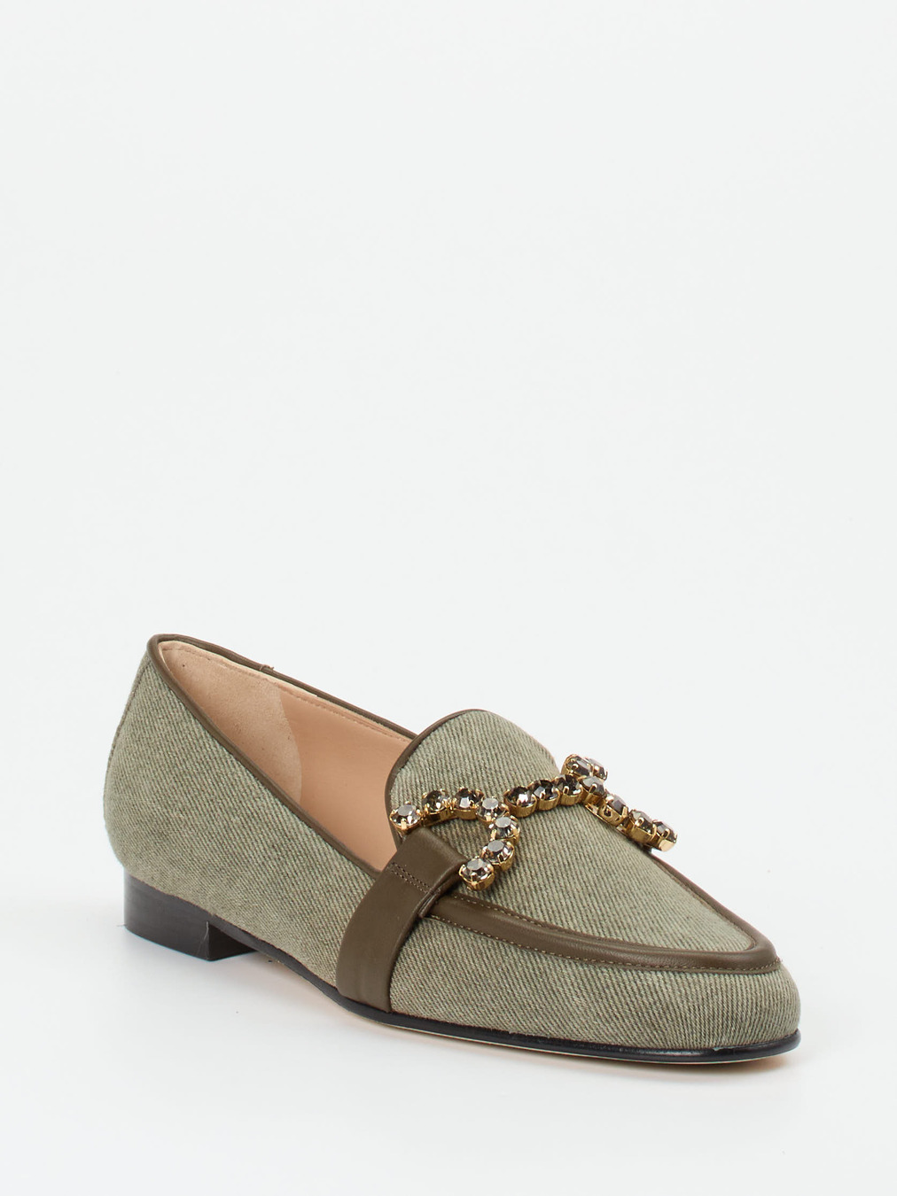 Konstantin Starke – Loafer aus Textil in Olivgrün