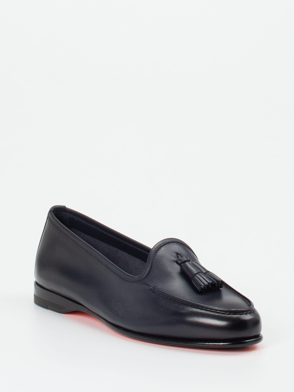 Santoni – Tassel Loafer aus Kalbleder Tiefschwarz