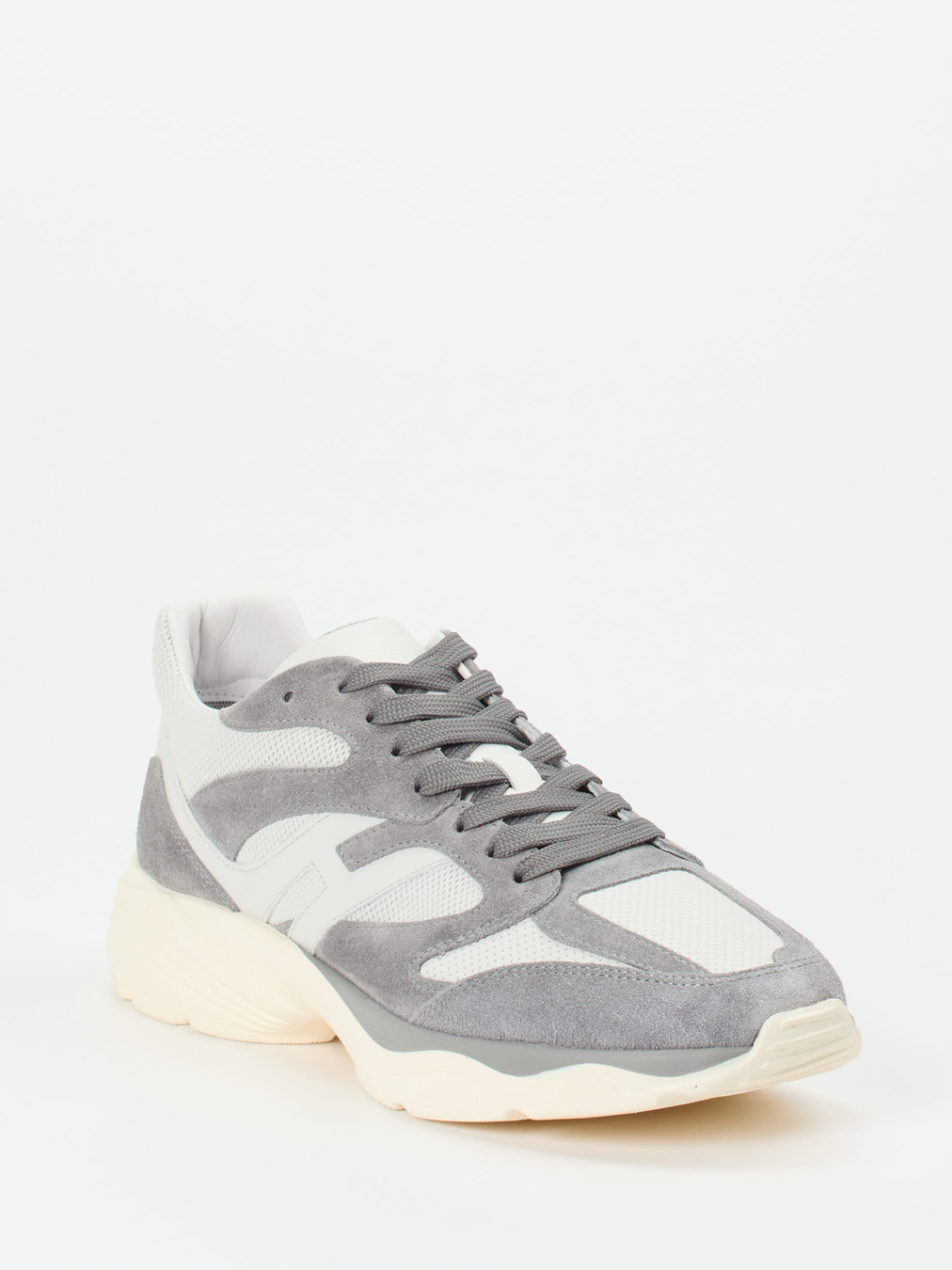 Hogan – Chunky Sneaker aus Kalbleder und Mesh Hellgrau