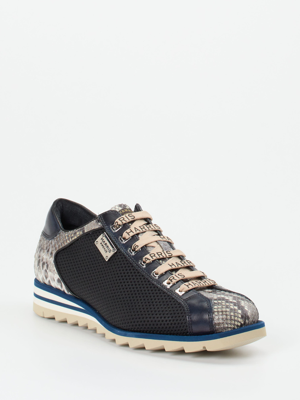 Harris – Sneaker aus geprägtem Leder in Blau