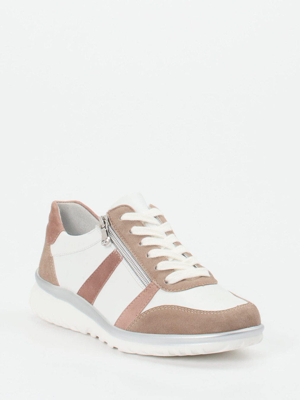 Semler – Komfort-Sneaker aus Velours- und Glattleder Beige