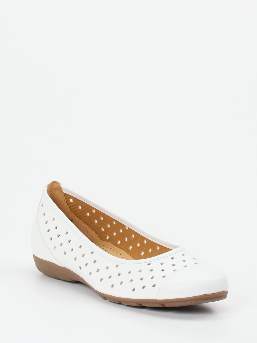 Gabor – Komfort-Ballerinas aus Kalbleder weiß