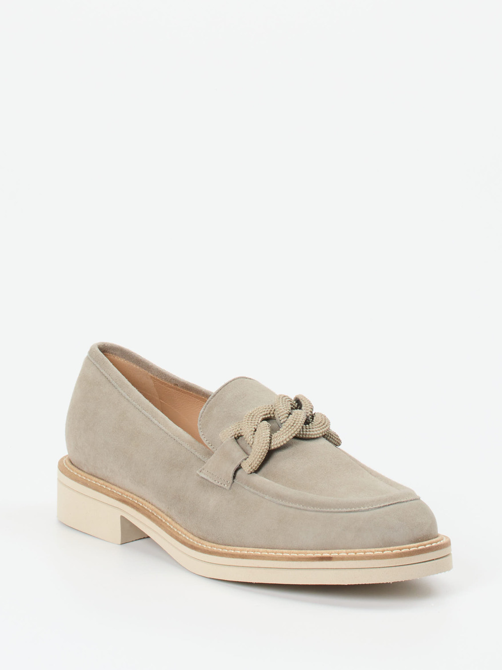 Mannori – Loafer aus Veloursleder in Steingrau