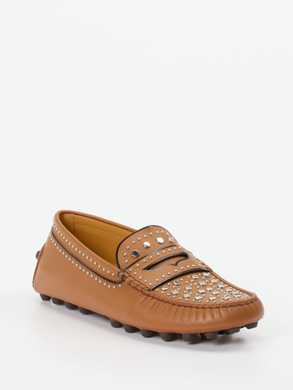 Tod's – Slipper aus Kalbleder mit Nietenbesatz
