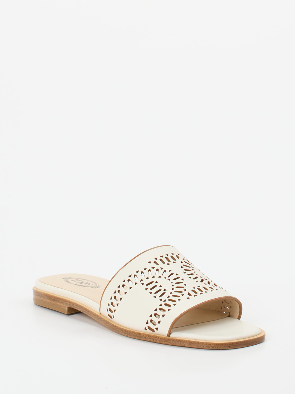 Tod's – Slides aus Kalbleder in Cremeweiß