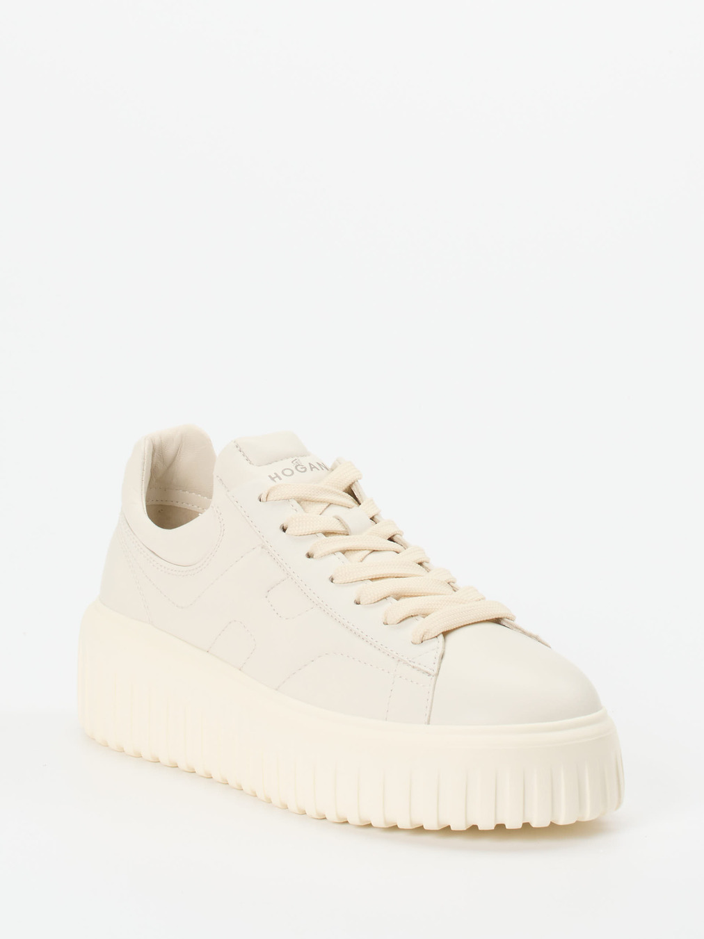 Hogan – Plateau-Sneaker aus Lammleder Cremeweiß