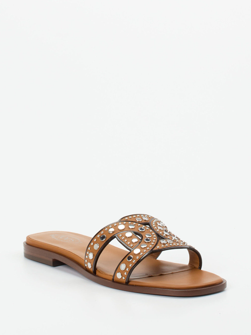 Tod's – Slides aus Kalbleder mit Nietenbesatz