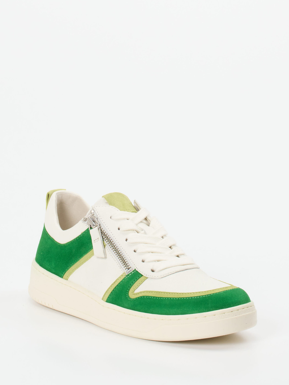 Gabor – Sneaker aus Veloursleder und Kalbleder cremeweiß