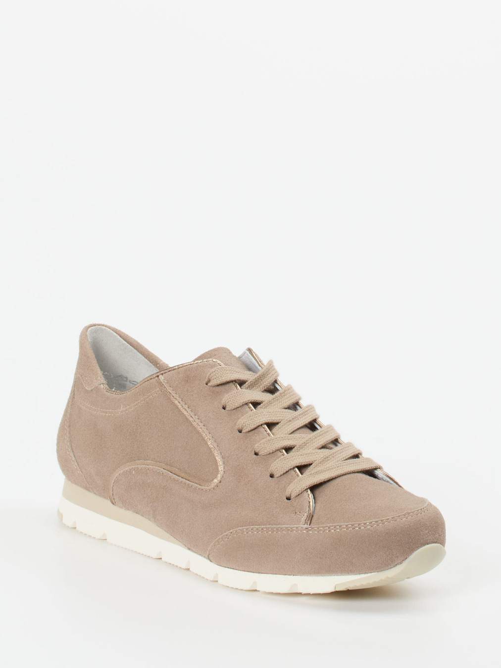 Semler – Schnürsneaker aus Veloursleder in Taupe