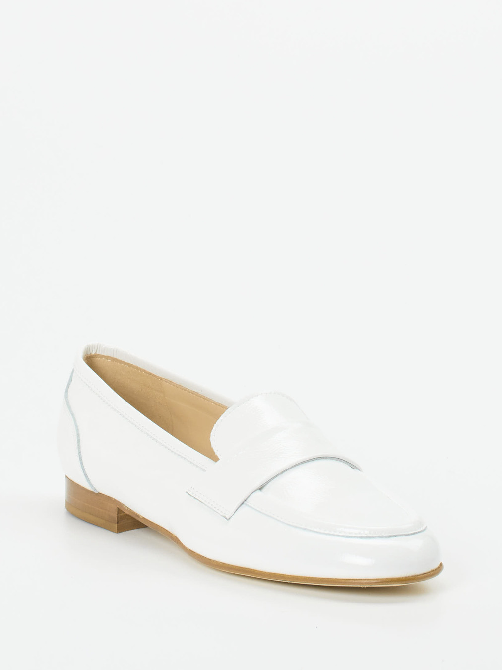 Mannori – Loafer aus Lackleder weiß glänzend