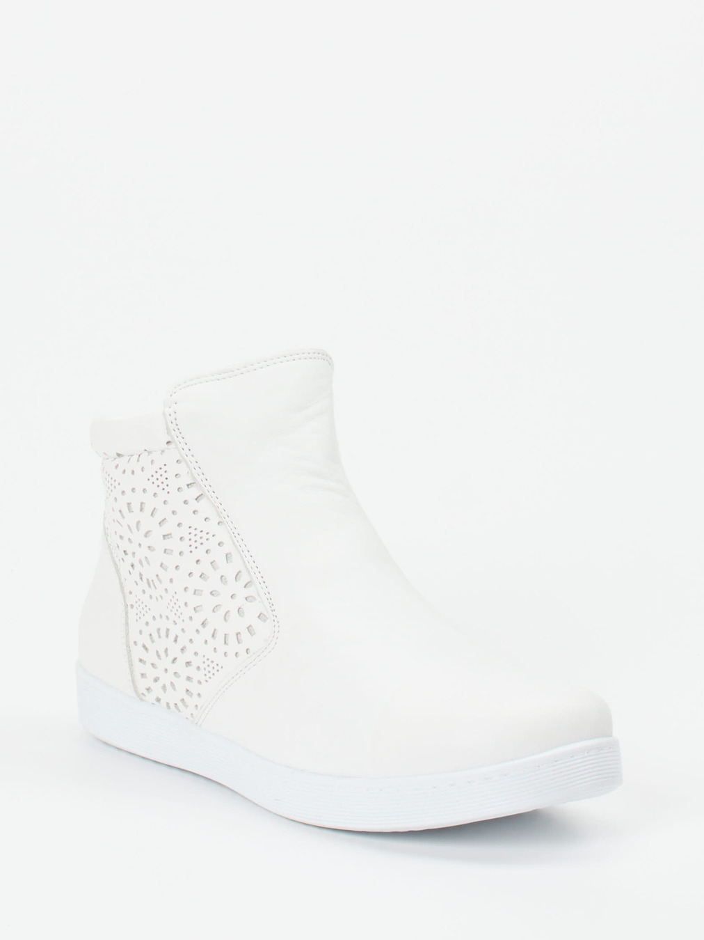 Andrea Conti – Stiefelette aus Kalbleder weiß