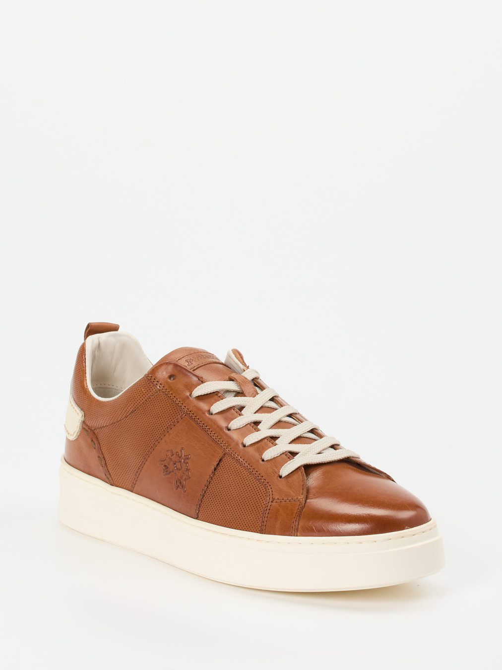 La Martina – Sneaker aus Kalbleder Cognacbraun