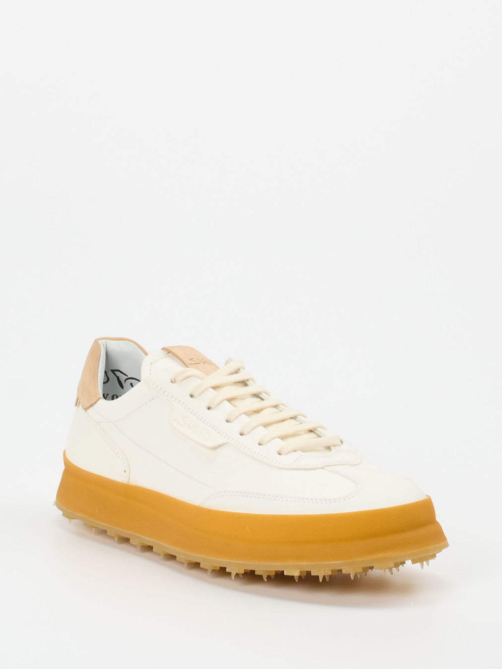 Shoto – Sneaker aus Büffelleder in Cremeweiß