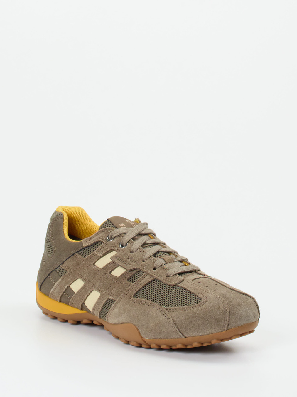 Geox – Sneaker aus Veloursleder und Mesh schlammgrau