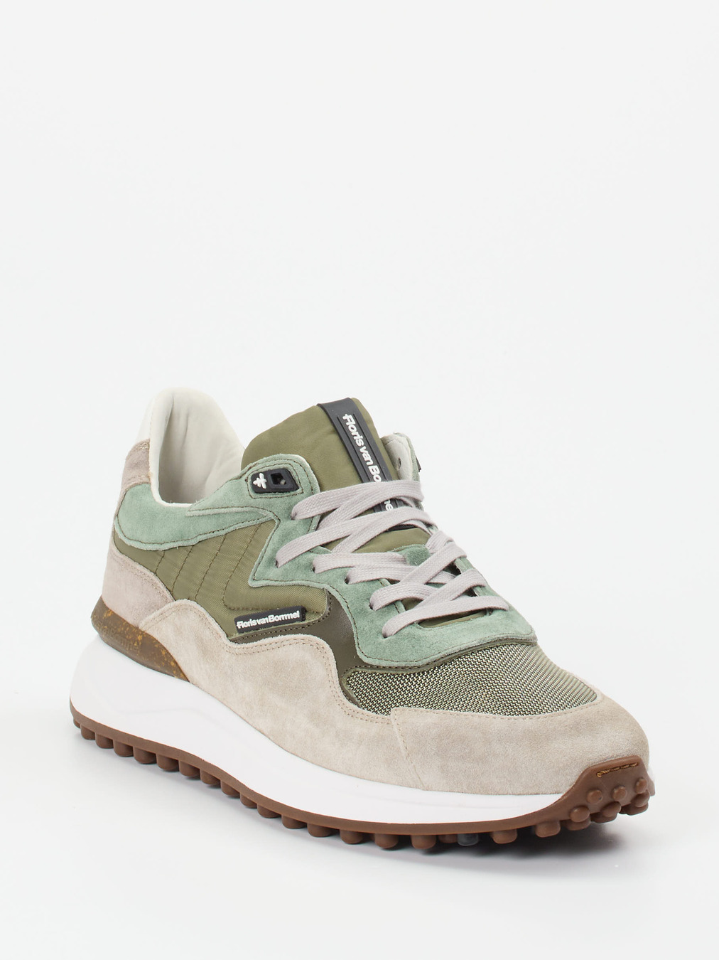 Floris van Bommel – Retro-Sneaker aus Veloursleder grün