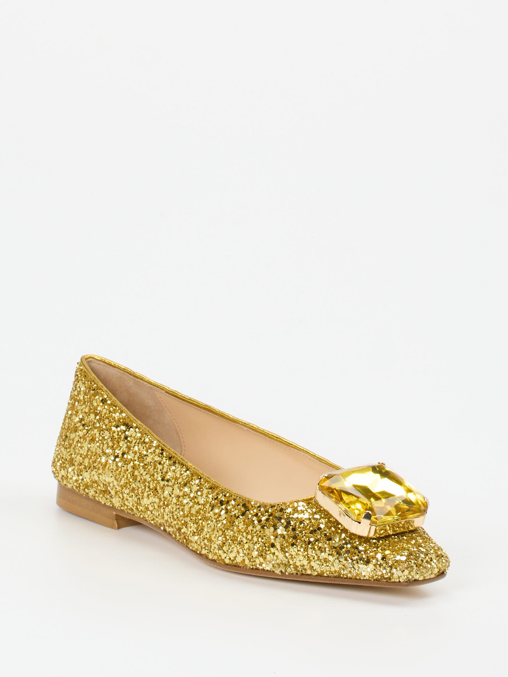 Konstantin Starke – Ballerinas aus Metallicleder Gold