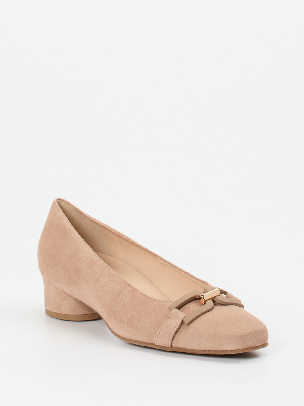 Hassia – Pumps aus Veloursleder in Sandbeige