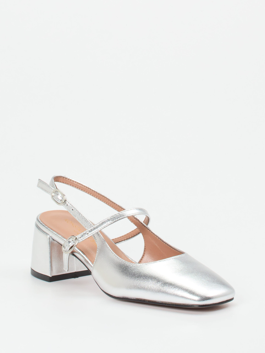 Konstantin Starke – Slingback-Pumps aus Metallicleder silber