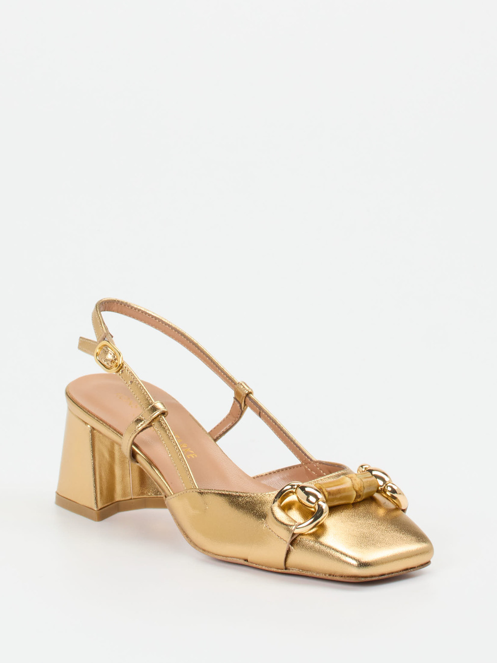 Konstantin Starke – Slingback-Pumps aus Metallicleder Gold
