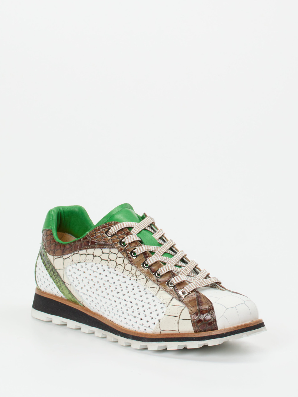 Konstantin Starke – Sneaker aus geprägtem Leder Weiß