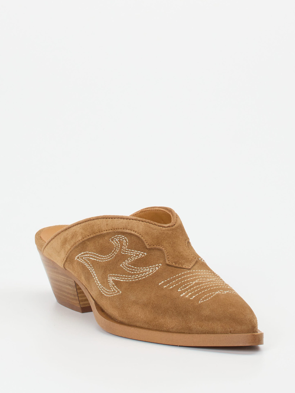 Ralph Harrison – Western-Mules aus Veloursleder Cognac