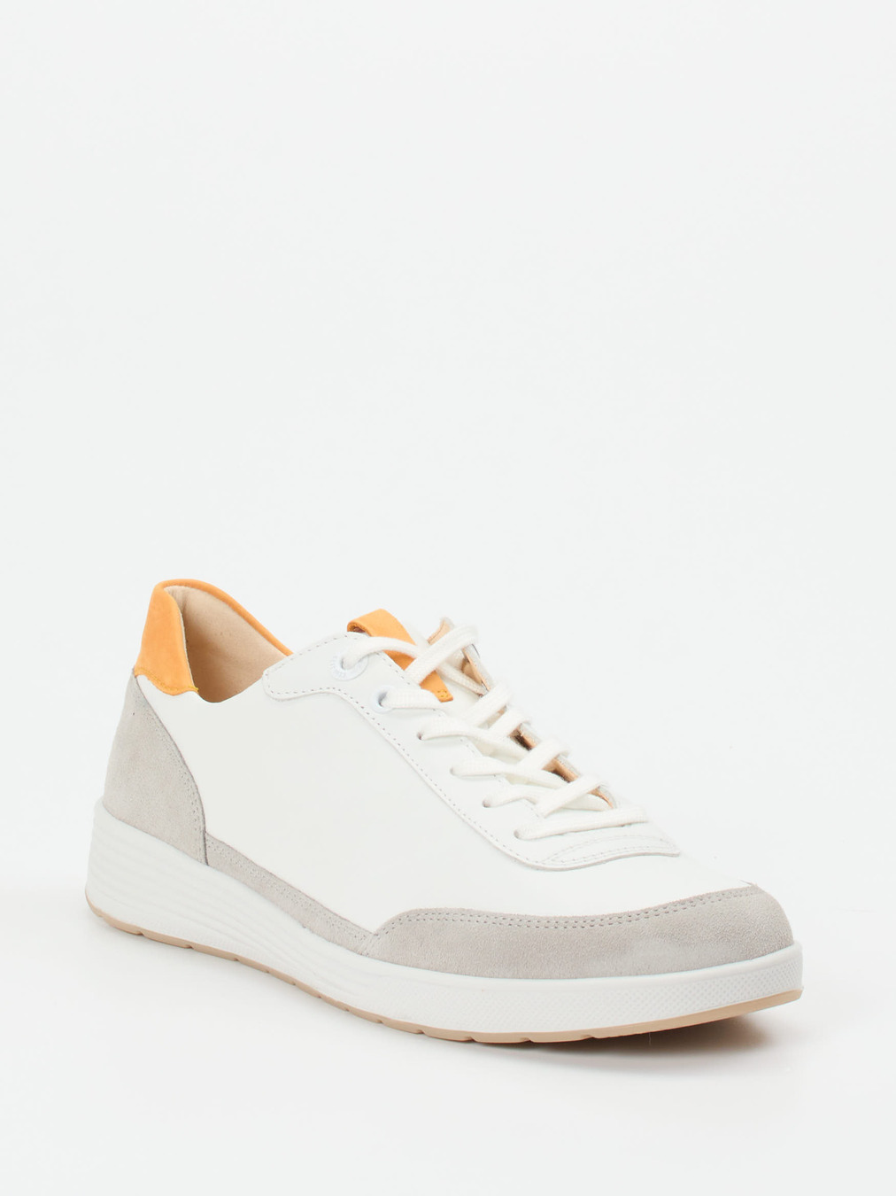 Ganter – Sneaker aus Leder und Veloursleder weiß